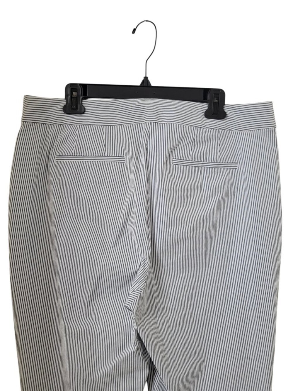 Ann Taylor Size 14 Blue & White Striped Seersucker Pants, Like New Condition - Picture 4 of 13
